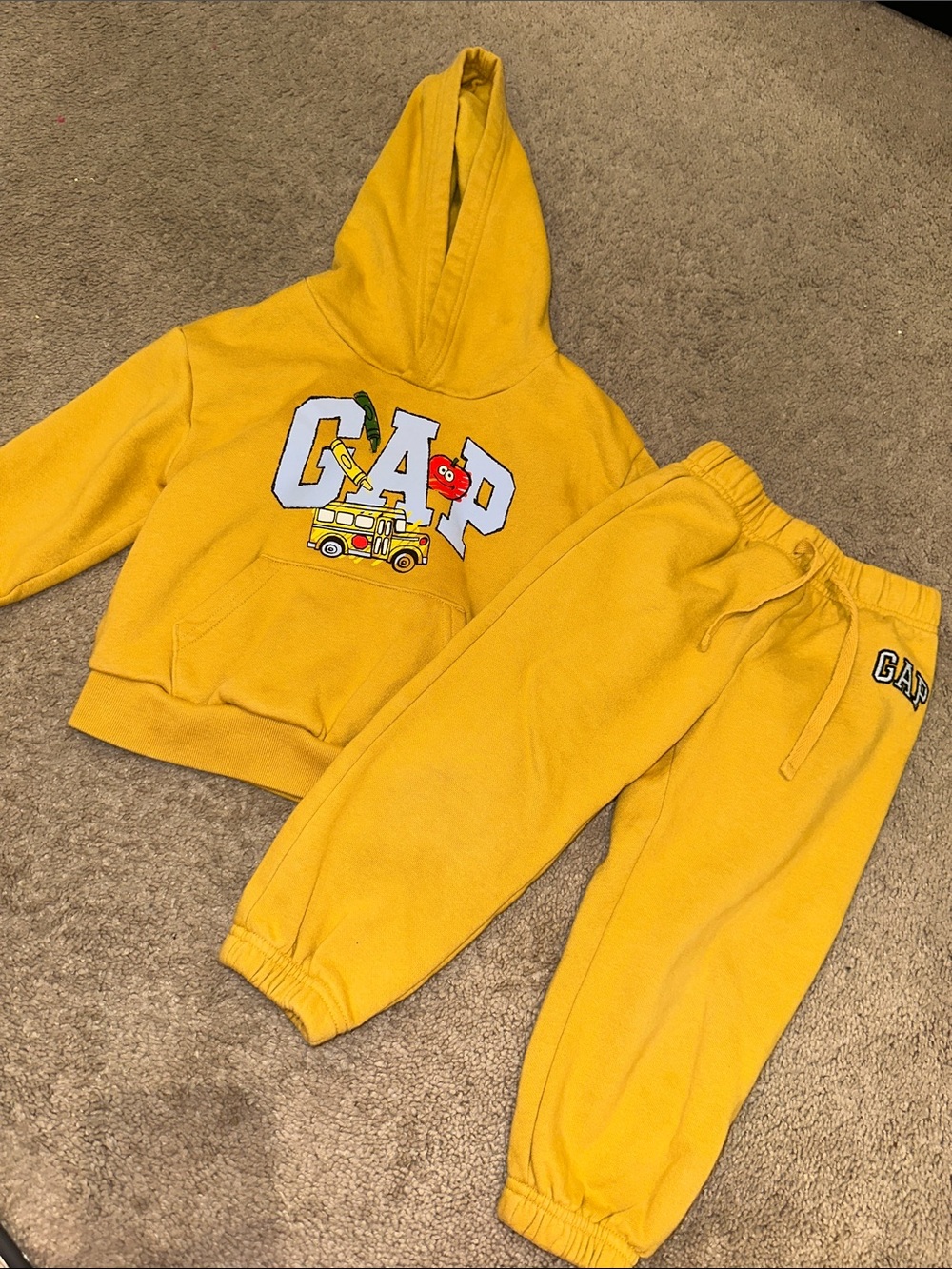 GAP Kids Yellow Hoodie & Jogger Sweatpants Set